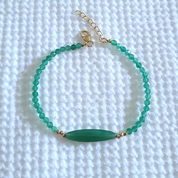Shivam Green💚 Onyx Bead Bracelet - Picture 4 of 16